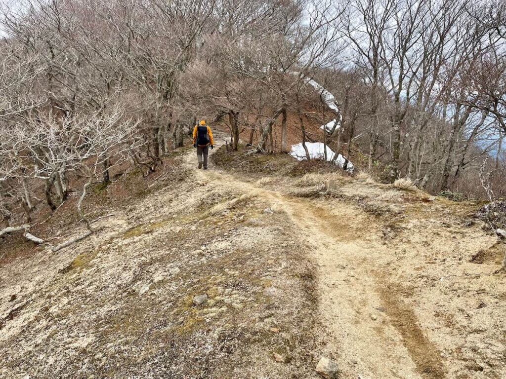 釈迦ヶ岳の登山道(最高点から山頂への道)